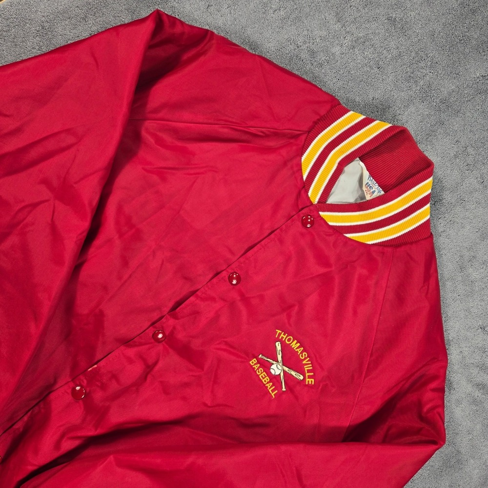 WestArk Varsity Jacket Mens 2XL Red Good Thomasville Baseball Bomber USA 446000